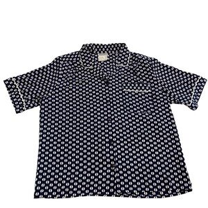 Haberdashery by Leslie Fay pajama Top, Navy/White, size 14